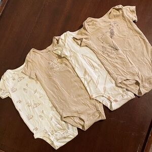 Set of FOUR outdoorsy Carter's gender neutral onesie bodysuits sz 12M